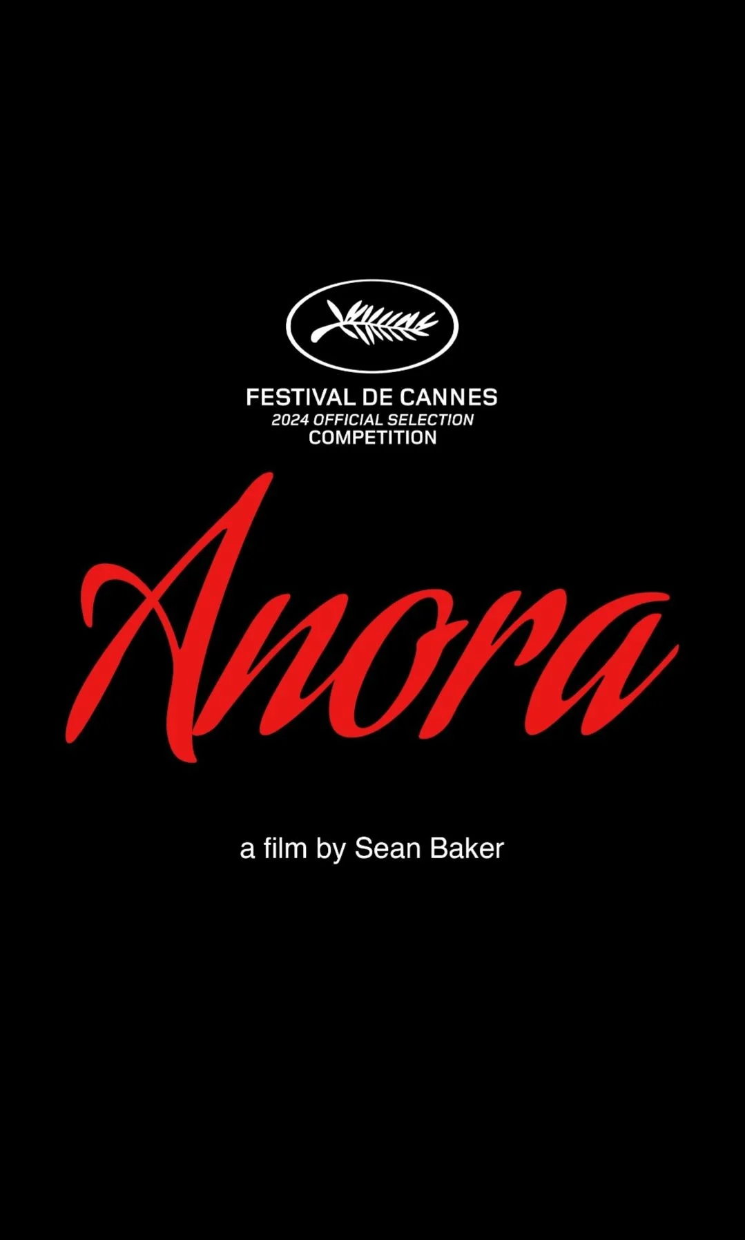 La locandina ufficiale del nuovo film di Sean Baker presentato a Cannes77, Anora
