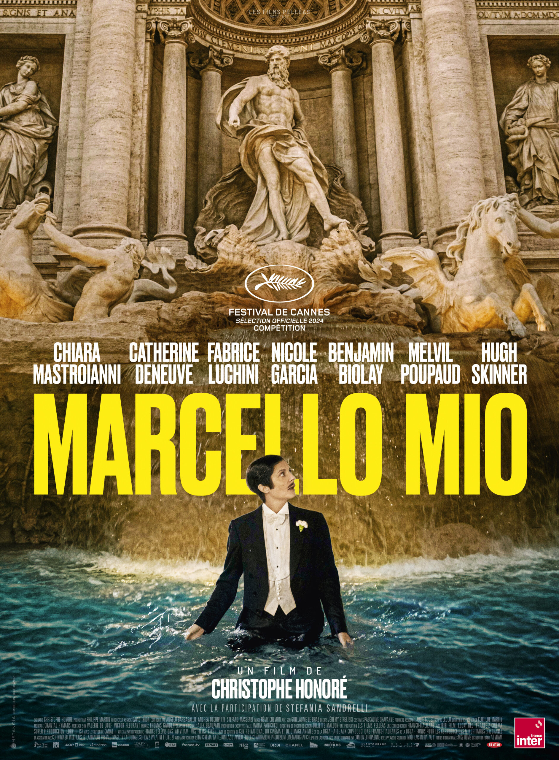 La locandina ufficiale di Marcello Mio, film di Christophe Honoré presentato a Cannes77